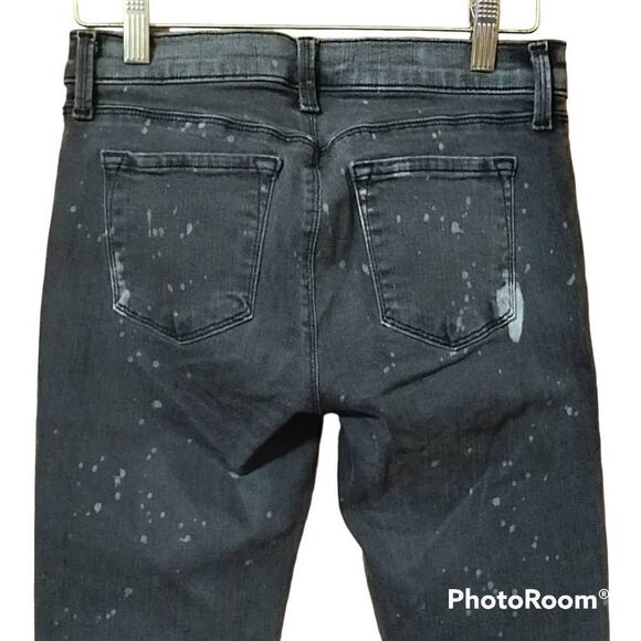 J Brand Gray Splatter Skinny Crop Outsider Jeans Sz 26 - Picture 5 of 10